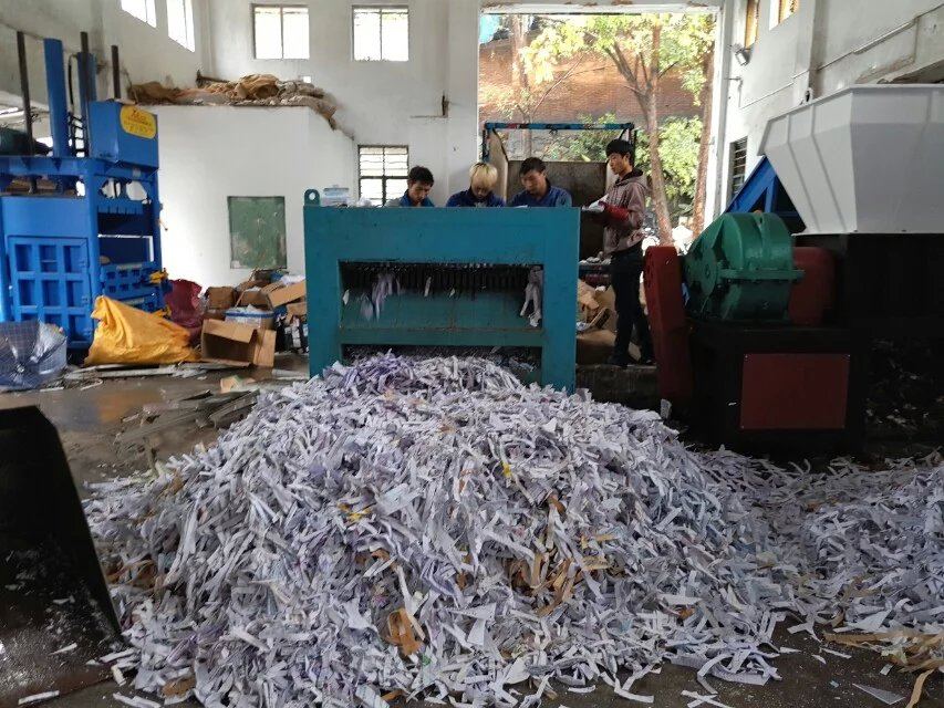 中山益福销毁处理中心-工业破碎机销毁车间作业现场